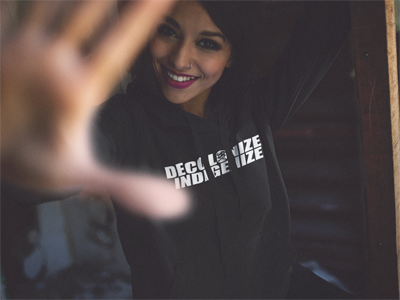 Decolonize Indigenize hoodie